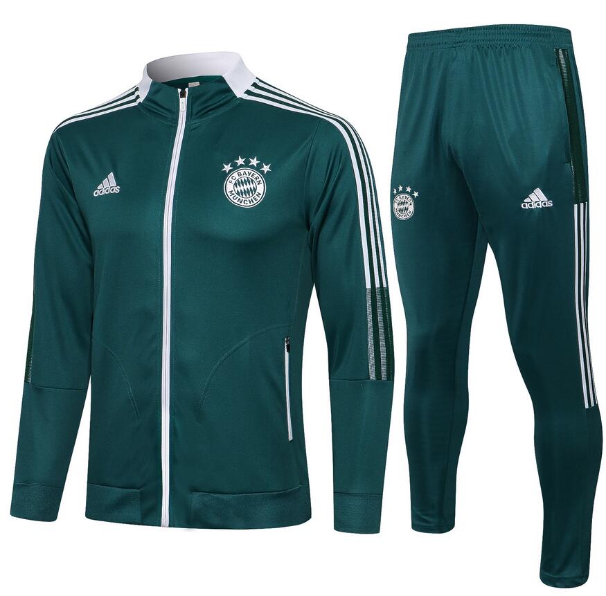 2021/22 Bayern Munich Green Tracksuit Training Jacket with Pants